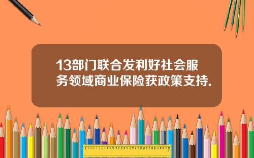 13部门联合发利好社会服务领域商业保险获政策支持.