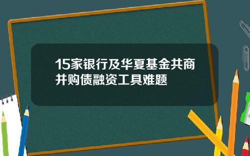 15家银行及华夏基金共商并购债融资工具难题