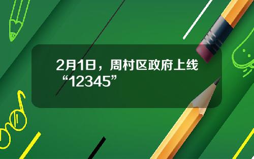 2月1日，周村区政府上线“12345”