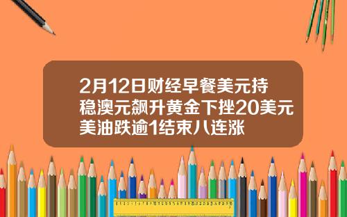 2月12日财经早餐美元持稳澳元飙升黄金下挫20美元美油跌逾1结束八连涨