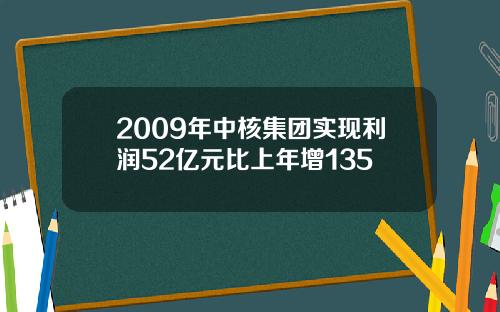 2009年中核集团实现利润52亿元比上年增135