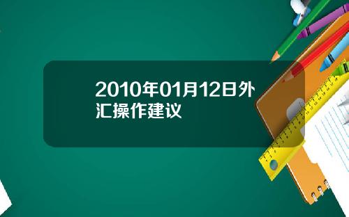 2010年01月12日外汇操作建议