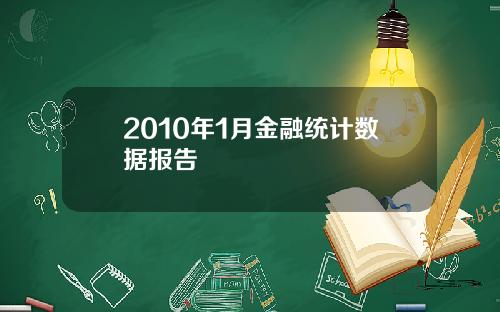 2010年1月金融统计数据报告