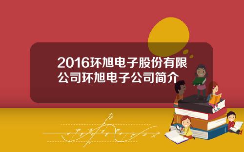 2016环旭电子股份有限公司环旭电子公司简介