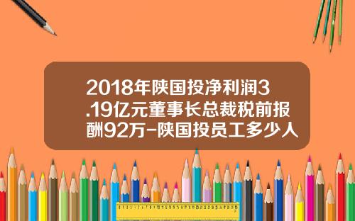 2018年陕国投净利润3.19亿元董事长总裁税前报酬92万-陕国投员工多少人