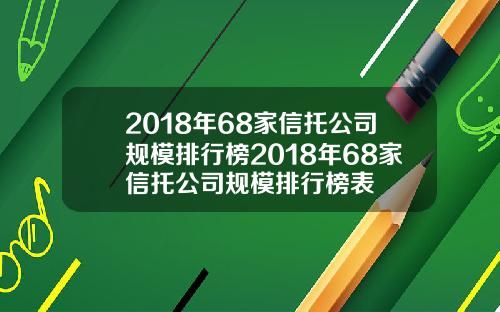 2018年68家信托公司规模排行榜2018年68家信托公司规模排行榜表