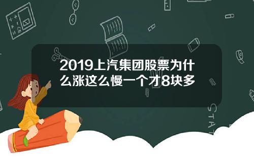 2019上汽集团股票为什么涨这么慢一个才8块多