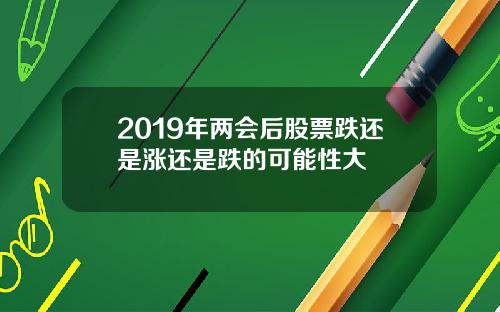 2019年两会后股票跌还是涨还是跌的可能性大