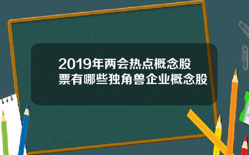 2019年两会热点概念股票有哪些独角兽企业概念股