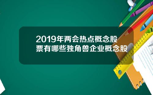 2019年两会热点概念股票有哪些独角兽企业概念股