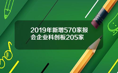 2019年新增570家报会企业科创板205家