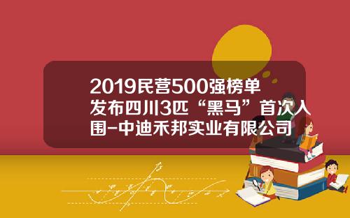 2019民营500强榜单发布四川3匹“黑马”首次入围-中迪禾邦实业有限公司