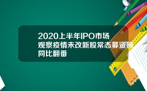 2020上半年IPO市场观察疫情未改新股常态募资额同比翻番
