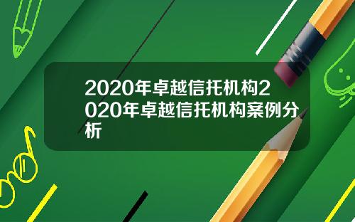 2020年卓越信托机构2020年卓越信托机构案例分析