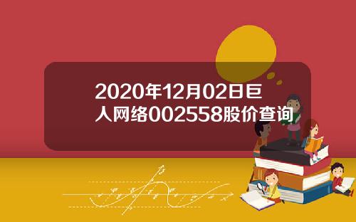 2020年12月02日巨人网络002558股价查询