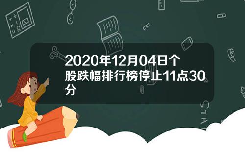 2020年12月04日个股跌幅排行榜停止11点30分