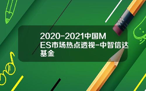 2020-2021中国MES市场热点透视-中智信达基金
