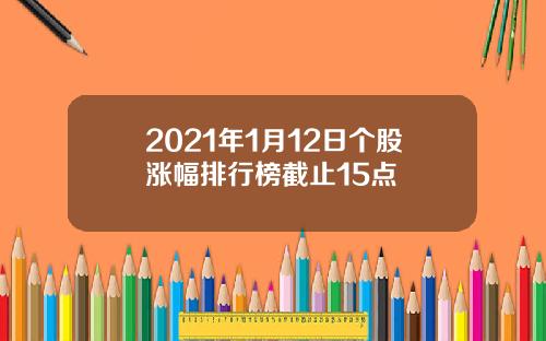 2021年1月12日个股涨幅排行榜截止15点