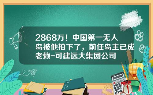 2868万！中国第一无人岛被他拍下了，前任岛主已成老赖-可建远大集团公司