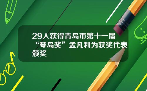 29人获得青岛市第十一届“琴岛奖”孟凡利为获奖代表颁奖