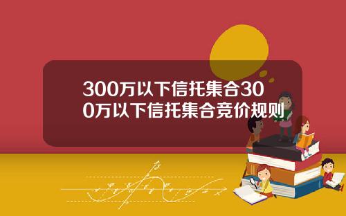 300万以下信托集合300万以下信托集合竞价规则