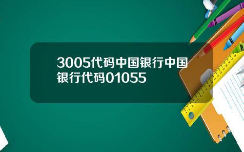 3005代码中国银行中国银行代码01055