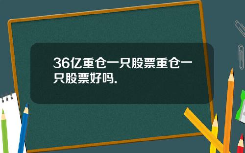 36亿重仓一只股票重仓一只股票好吗.