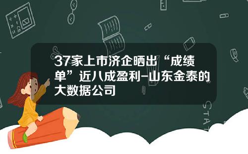 37家上市济企晒出“成绩单”近八成盈利-山东金泰的大数据公司