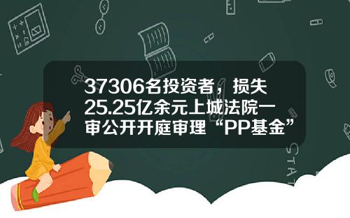 37306名投资者，损失25.25亿余元上城法院一审公开开庭审理“PP基金”案-pp基金有被骗吗