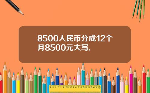8500人民币分成12个月8500元大写.