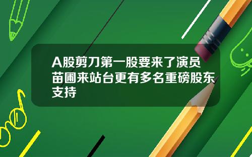 A股剪刀第一股要来了演员苗圃来站台更有多名重磅股东支持