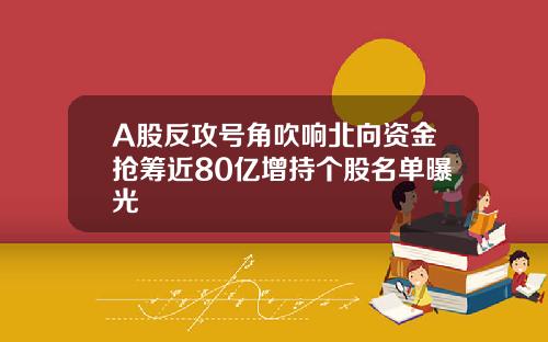 A股反攻号角吹响北向资金抢筹近80亿增持个股名单曝光