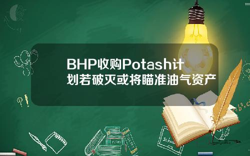 BHP收购Potash计划若破灭或将瞄准油气资产