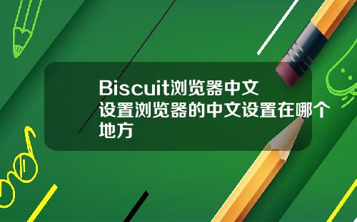 Biscuit浏览器中文设置浏览器的中文设置在哪个地方
