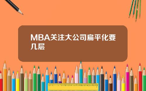 MBA关注大公司扁平化要几层