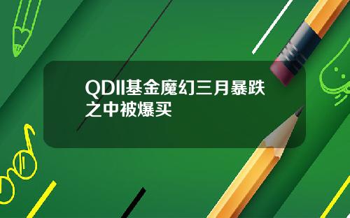 QDII基金魔幻三月暴跌之中被爆买