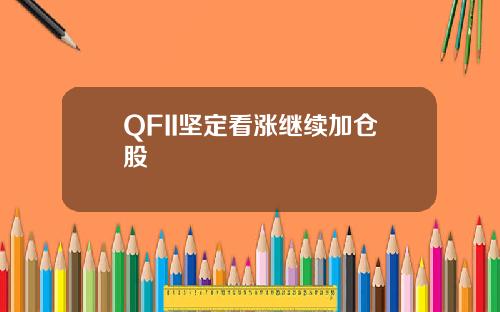 QFII坚定看涨继续加仓股