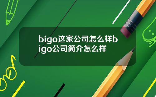 bigo这家公司怎么样bigo公司简介怎么样