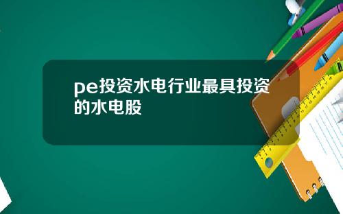 pe投资水电行业最具投资的水电股
