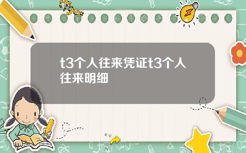 t3个人往来凭证t3个人往来明细