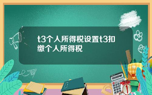 t3个人所得税设置t3扣缴个人所得税