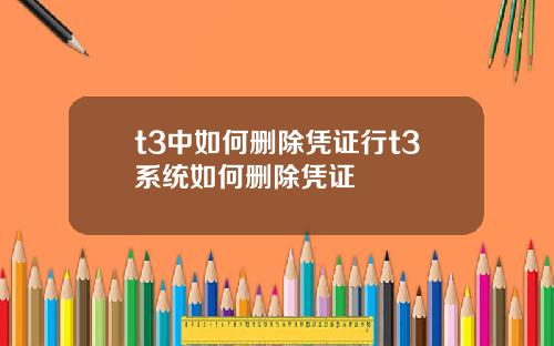 t3中如何删除凭证行t3系统如何删除凭证