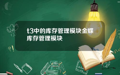 t3中的库存管理模块金蝶库存管理模块