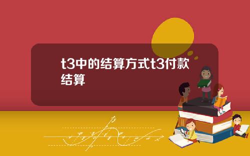 t3中的结算方式t3付款结算