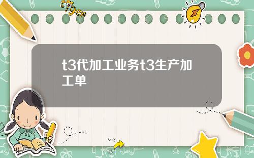 t3代加工业务t3生产加工单