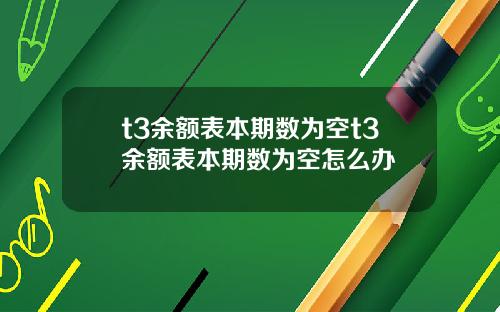 t3余额表本期数为空t3余额表本期数为空怎么办