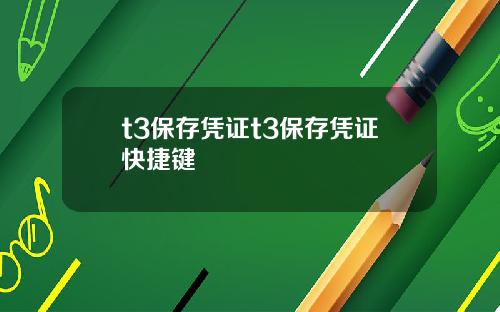 t3保存凭证t3保存凭证快捷键