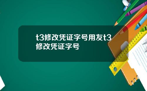 t3修改凭证字号用友t3修改凭证字号