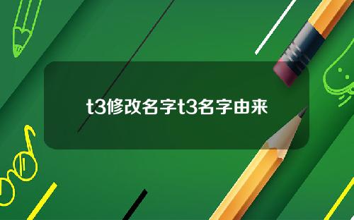 t3修改名字t3名字由来
