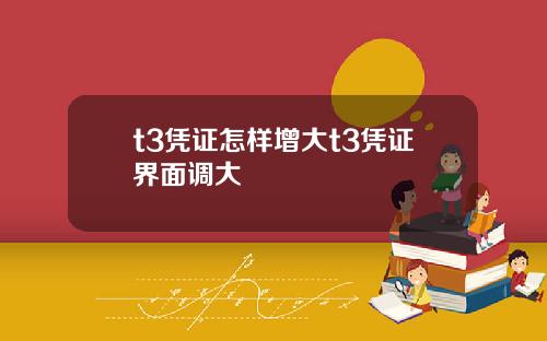 t3凭证怎样增大t3凭证界面调大